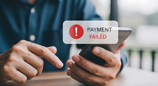 Failed payment notification on mobile device