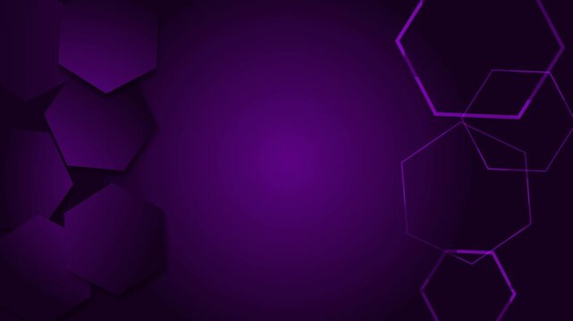 Dark hexagon geometric background shape line animation