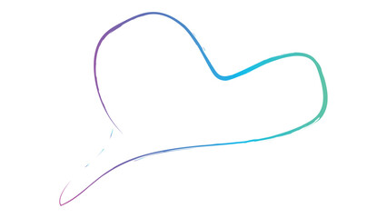 Obraz premium Abstract heart shape with smooth line and modern gradient color changing from purple to teal