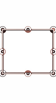 Abstract geometric design with circular accents and dark center