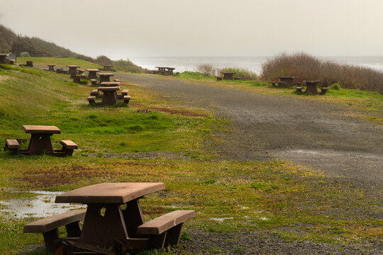 USA, WA, Olympic Peninsula.  South Beach campsite in Olympic National Park