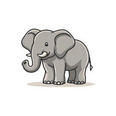 Obraz premium Playful Elephant Illustration: A charming illustration of an elephant, showcasing its distinctive features, embodying the playful spirit of the animal world.