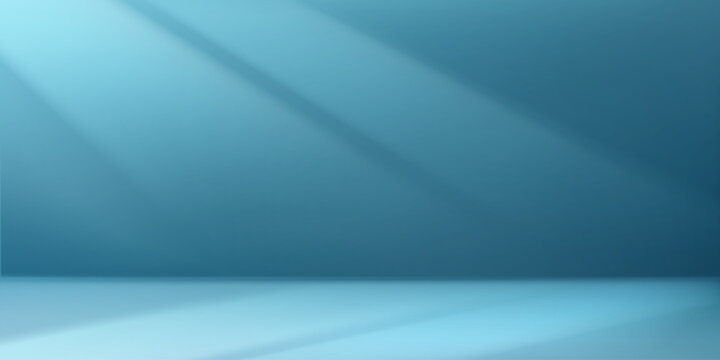 Minimal blue limbo background with smooth wall and floor gradient. Clean empty scene with soft lighting and modern abstract backdrop.