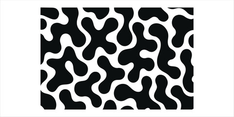Seamless Abstract Organic Amoeba Pattern – Black and White Vector Background © MD. MAHABUB HASAN