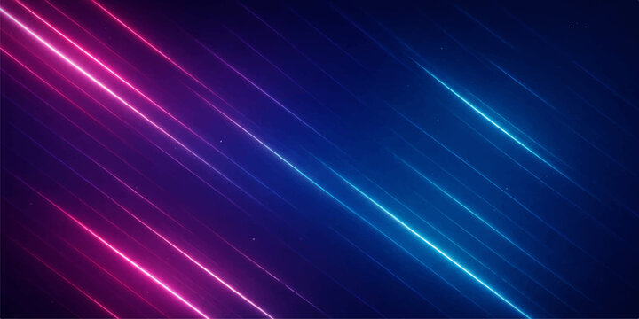 Abstract blue background design featuring glowing laser rays and shiny star light energy in a motion pattern of purple and bright blue textures for a space disco wallpaper illustration