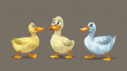 Naklejka premium duck and ducklings