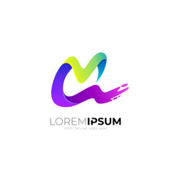 Obraz premium C and M logo with colorful design template, 3d colorful style