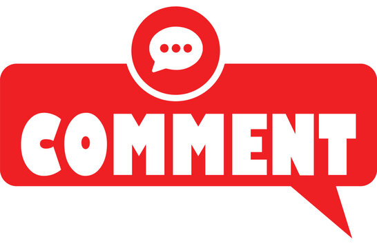 Red Comment Button Icon Speech Bubble Message Feedback Symbol Social Media Comment Vector