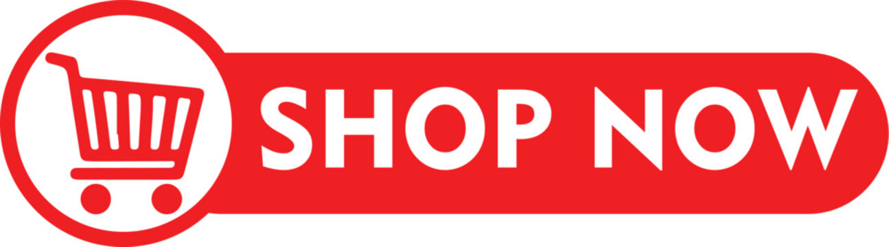 Shop Now Button &ndash; Red Rectangle Web Button Template