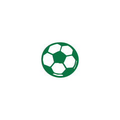 Obraz premium Green Football Icon on White Background