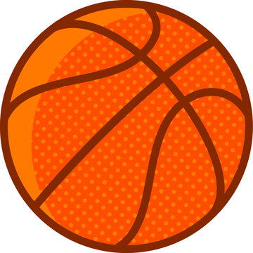 Basketball icon. Flat style basketball icon for sports apps and websites.