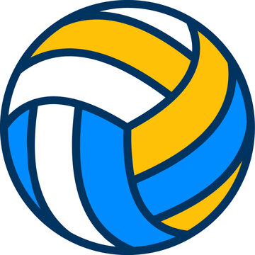 Volleyball icon. Flat style volleyball icon for sports apps and websites.