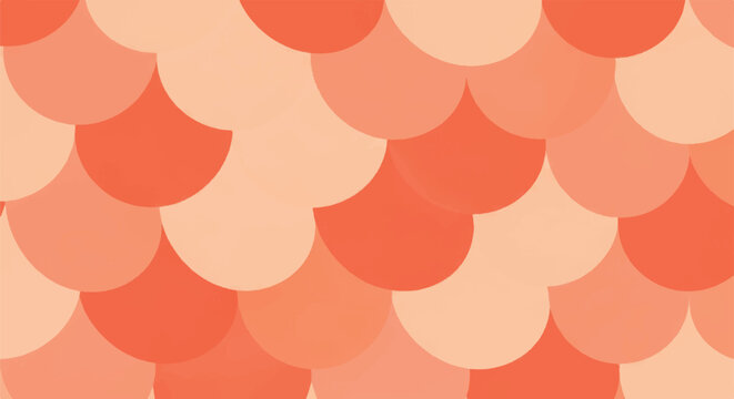 Abstract seamless pattern of overlapping scales in warm coral and peach tones, perfect for backgrounds and design.
