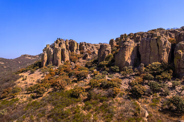 Fototapeta premium Volcanic rock formations aerial Mexico