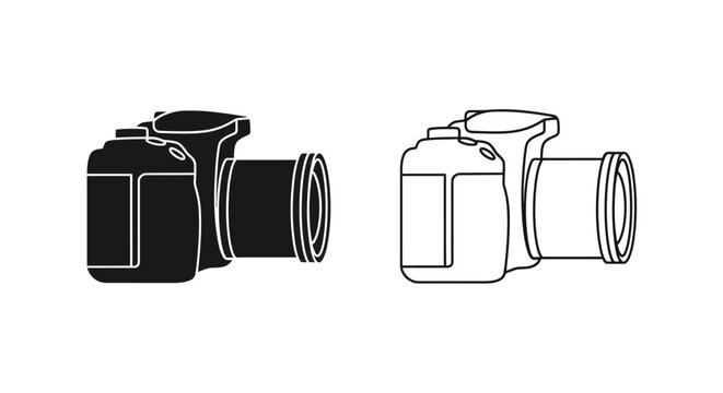 Black and white camera icons Vector