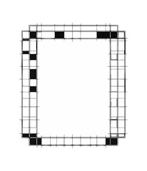 Obraz premium Geometric pixelated square frame isolated on black background
