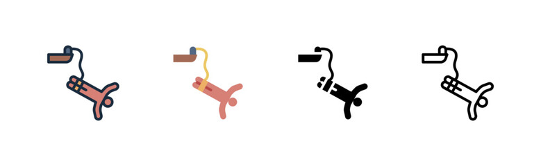 skydiving icon parachute jump air adventure various style icon design vector illustration © andinur