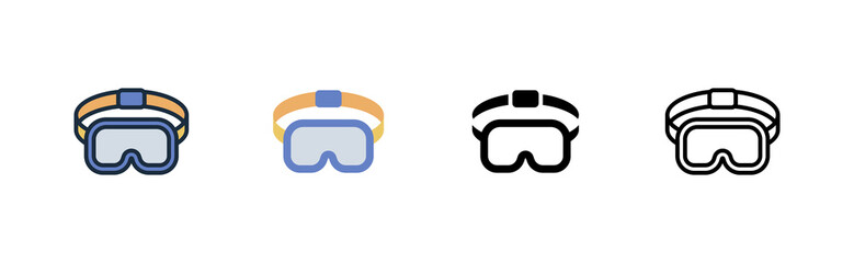 canyoning icon river descent mountain adventure various style icon design vector illustration © andinur