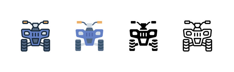 atv icon quad bike dirt race sport adventure various style icon design vector illustration © andinur