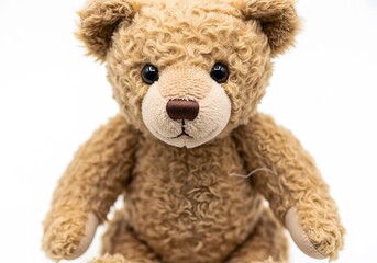 Obraz premium Brown teddy bear isolated on a white background.