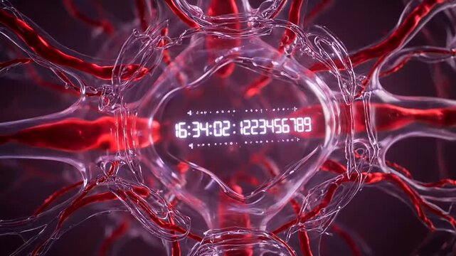 Quantum arbitrage paths navigating intricate futuristic digital neural network processing complex data streams and time calculations within a scientific abstract volumetric render.