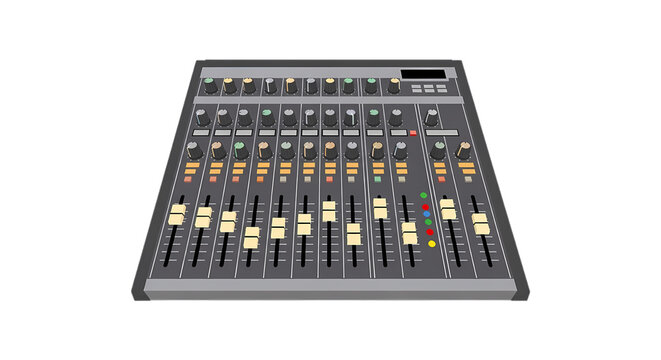 sound mixer isolated on white
