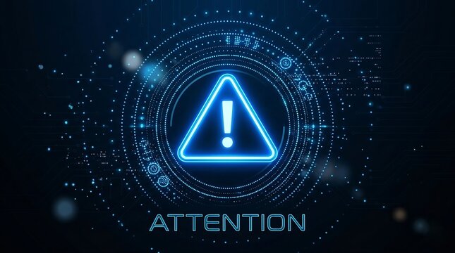 Attention symbol made with binary code. Danger Sign. Virus Alert. Digital binary data and streaming digital code background. Computer Hacked Error Concept. Hacking Piracy Risk. Vector  ai