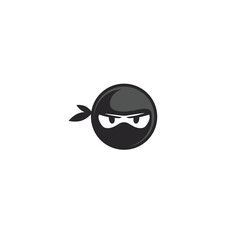 Obraz premium Ninja head logo icon flat vector design