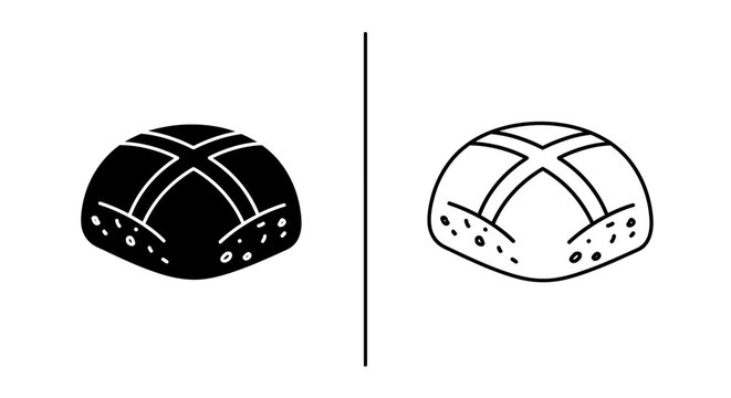 Two bread rolls illustration Vector