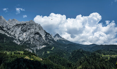 Dramatic Alpine Peaks Above Green Valleys in Austria