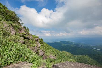 Obraz premium Windmills on Queyashan Mountain in Heyuan, Guangdong