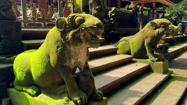 Ancient statue in Ubud Monkey Forest Bal