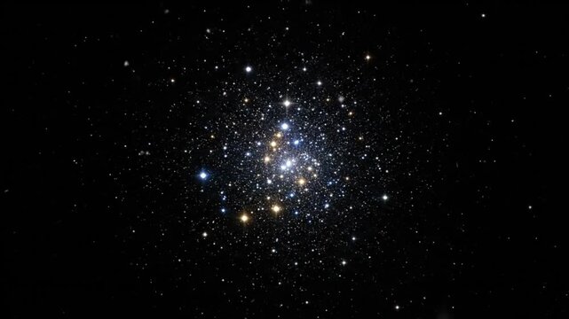 Globular Cluster in Deep Space with Vibrant Starlight in Dark Cosmic Background for Astronomy