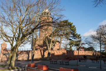 Stara Latarnia morska w Kołobrzegu. Morze Bałtyckie