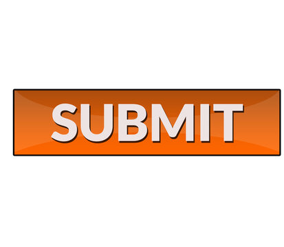 Orange Submit  Button Banner with Glossy UI Design Isolated on Black Background