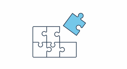 Puzzle pieces assembling, strategy and solution concept, teamwork and connection