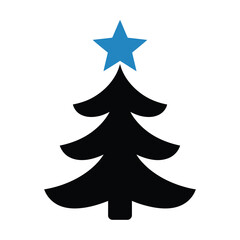 Fototapeta premium Black White Christmas Tree vector