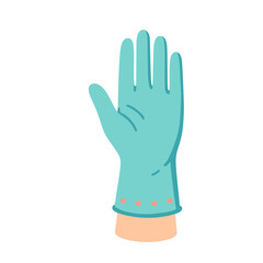 Obraz premium Blue rubber glove on hand flat png illustration