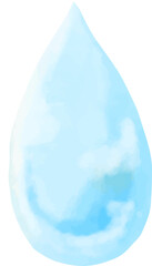 水彩で描いた水滴のイラスト