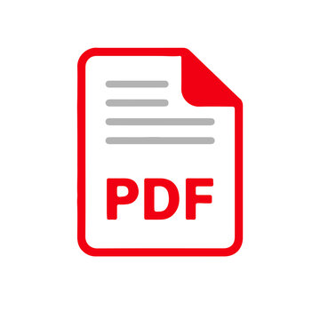 PDF File Format Vector Icon - Digital Document and Download Symbol