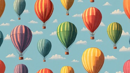 Fototapeta premium Colorful hot air balloons floating in the sky