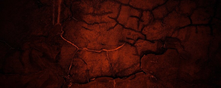 Scary cracked walls. dark shabby walls. abstract cement for the background. horrible shabby concrete walls.