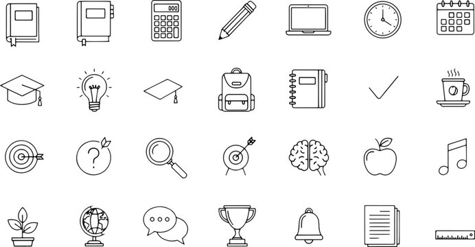 Collection of Education and Office Icons.