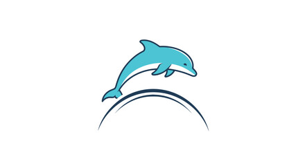 Fototapeta premium Dolphin Illustration Jumping Out of Water.