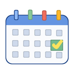 Calendar schedule planning reminder flat vector icon