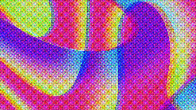 Vibrant Acid Wave Pattern in Neon Pink, Green, Blue for Retro 90s, Y2K Aesthetic, retro lo-fi half tone CMYK printer effect