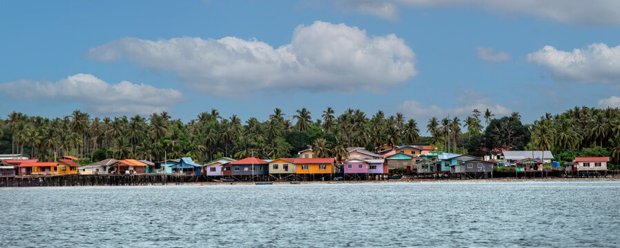 Homes on the Water in the Tawau Area of Sabah, Malaysia, Borneo