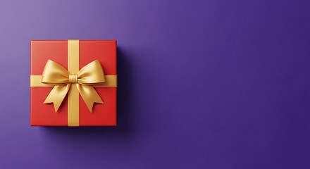 Fototapeta premium Premium gift box with ribbon elegant red and gold box for special occasions