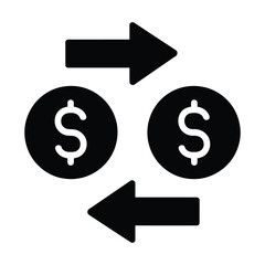 Obraz premium Vector of currency exchange with arrows circling dollar signs