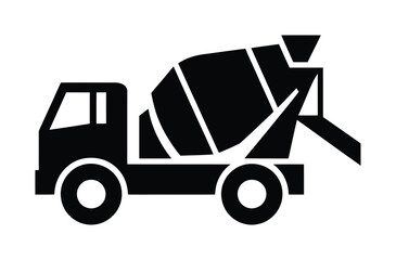 Fototapeta premium Vector of a cement truck with its drum rotating.